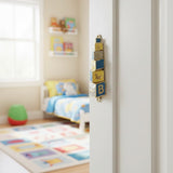 Colorful Blue and Yellow blocks Mezuzah on a door of children's room