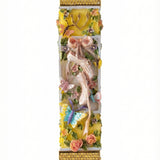 Decorative ballet themed mezuzah case for girls with floral and butterfly design