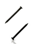 Black mezuzah nails for mounting dark mezuzah cases to doorposts with a low-profile elegant hardware finish