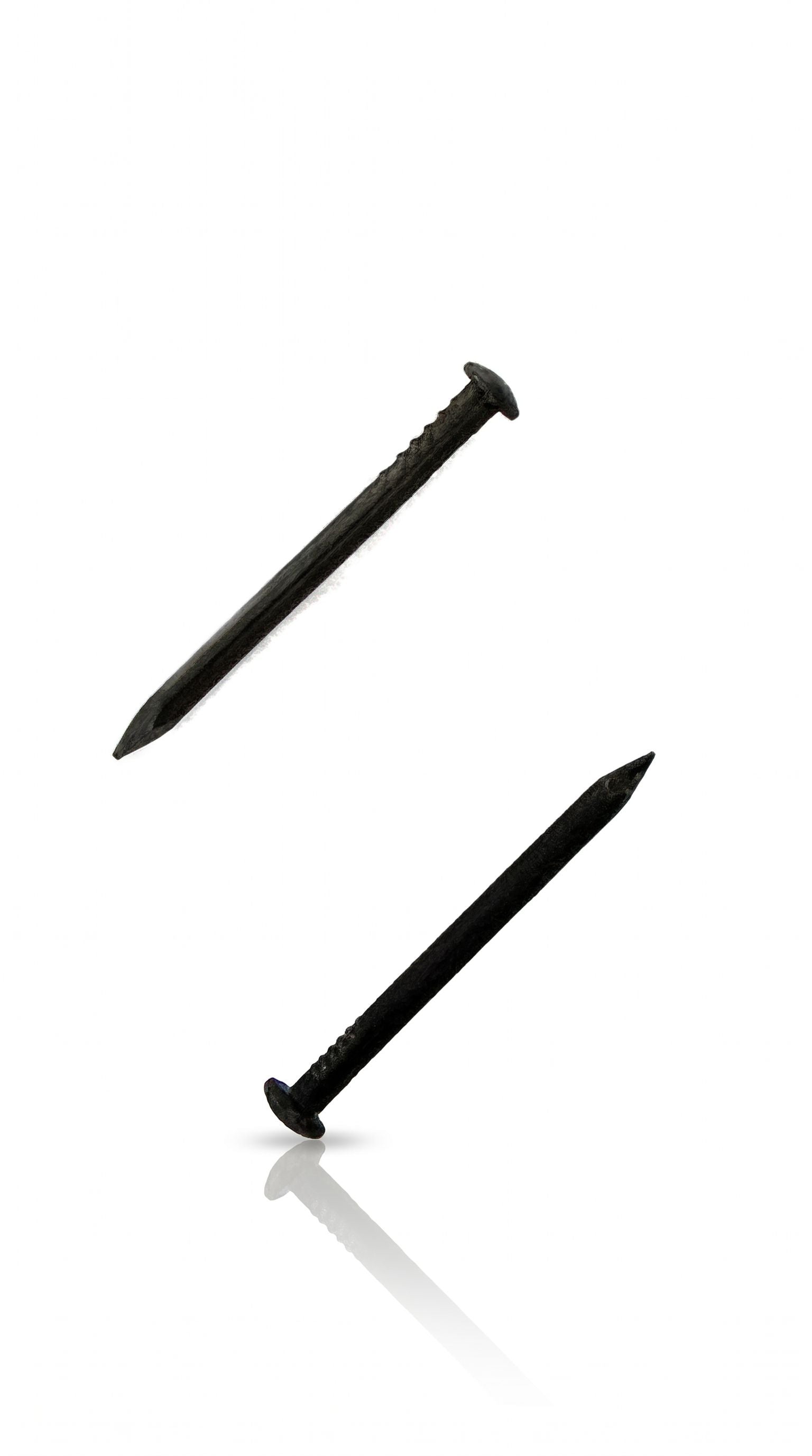Black mezuzah nails for mounting dark mezuzah cases to doorposts with a low-profile elegant hardware finish