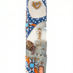 Colorful Kotel Gate mezuzah case with a hand-painted Kotel wall scene, gold Shin, and vivid mosaic-style details. Made in Israel with raised texture.