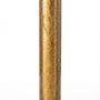 Cylindrical gold shimmer acrylic mezuzah case with a Hebrew Shin letter engraved on the front.