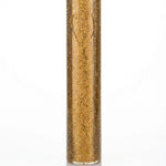 Gold cylindrical mezuzah case on a white background