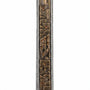 Golden Cityline mezuzah case in pewter and brass with raised city detail, warm crystal accents, and an antique finish