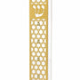 Golden Star of David Acrylic Mezuzah with gold lattice overlay, Hebrew Shin, clear acrylic body and crystal accents