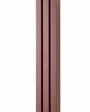 Modern Burgundy Pyramid Mezuzah with three stepped aluminum bars, slim architectural profile and deep red-burgundy finish