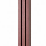 Modern Burgundy Pyramid Mezuzah with three stepped aluminum bars, slim architectural profile and deep red-burgundy finish