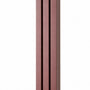 Modern Burgundy Pyramid Mezuzah with three stepped aluminum bars, slim architectural profile and deep red-burgundy finish