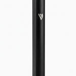 Modern Waterproof Black Aluminum Outdoor Mezuzah Case with Silver Shin and a metallic finish