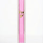 Timeless Pink Gold Shin Lucite Mezuzah with clear acrylic frame, vivid pink center and gold Hebrew Shin
