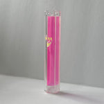 Clear Lucite Mezuzah Pink