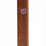 Made in Israel, wooden Alon Mezuzah with Hebrew inscriptions, detailed carvings, and a glossy finish, designed for home doorways.