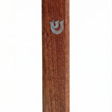 Made in Israel, wooden Alon Mezuzah with Hebrew inscriptions, detailed carvings, and a glossy finish, designed for home doorways.
