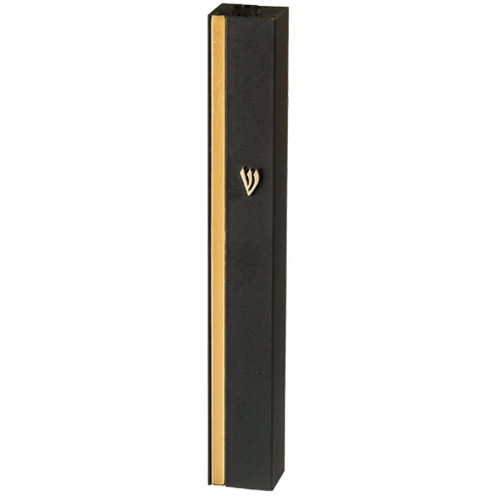 Aluminum Mezuzah-black and gold