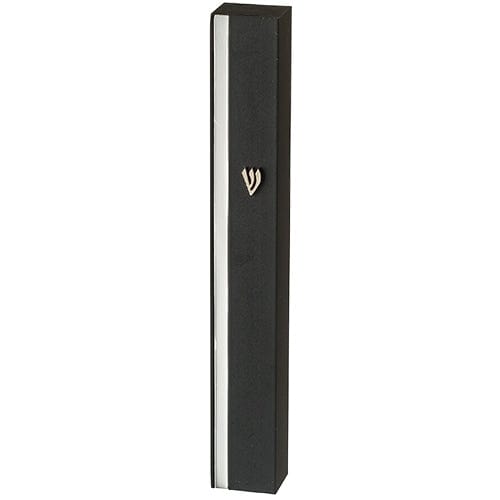 Aluminum Mezuzah-black and silver