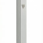 Aluminum mezuzah in matte silver with screw-in cap for outdoor use, 5.5 inches tall, easy to mount with strong adhesive, Israeli made.