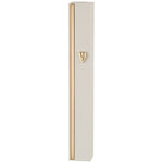 Aluminum Mezuzah-white and gold