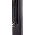 Black and gold polymer mezuzah case for a five inch kosher scroll with bottom opening.