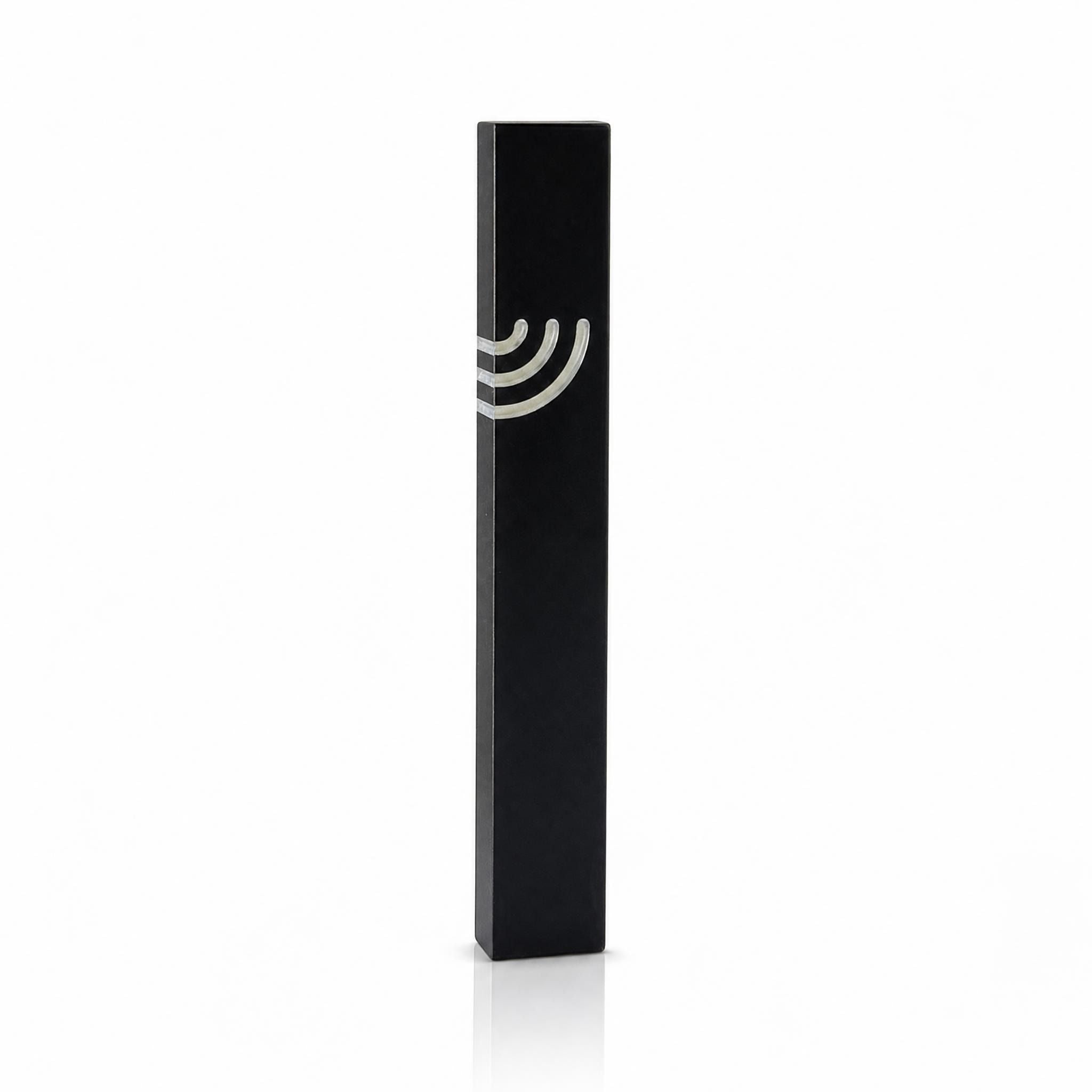 image of a black and silver aluminum waterproof mezuzah case