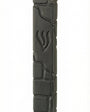 Black cement mezuzah, 6 inches tall, with Hebrew engravings, mounted with strong tape on a white background, detailed craftsmanship.