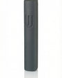 Black cement Mezuzah, 6 inches tall, with Hebrew engraved symbols, mounted with strong tape on a white background, interior use.