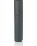 Black cement Mezuzah, 6 inches tall, with Hebrew engraved symbols, mounted with strong tape on a white background, interior use.