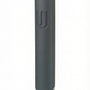 Black cement Mezuzah, 6 inches tall, with Hebrew engraved symbols, mounted with strong tape on a white background, interior use.