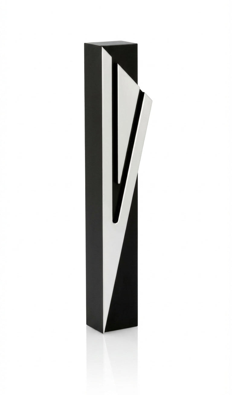 Sleek black aluminum mezuzah with screw cap for outdoor use, includes mounting tape, measuring 5.5 inches, designed for Jewish homes.