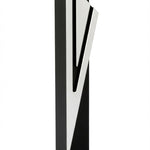 Sleek black aluminum mezuzah with screw cap for outdoor use, includes mounting tape, measuring 5.5 inches, designed for Jewish homes.
