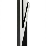 Sleek black aluminum mezuzah with screw cap for outdoor use, includes mounting tape, measuring 5.5 inches, designed for Jewish homes.
