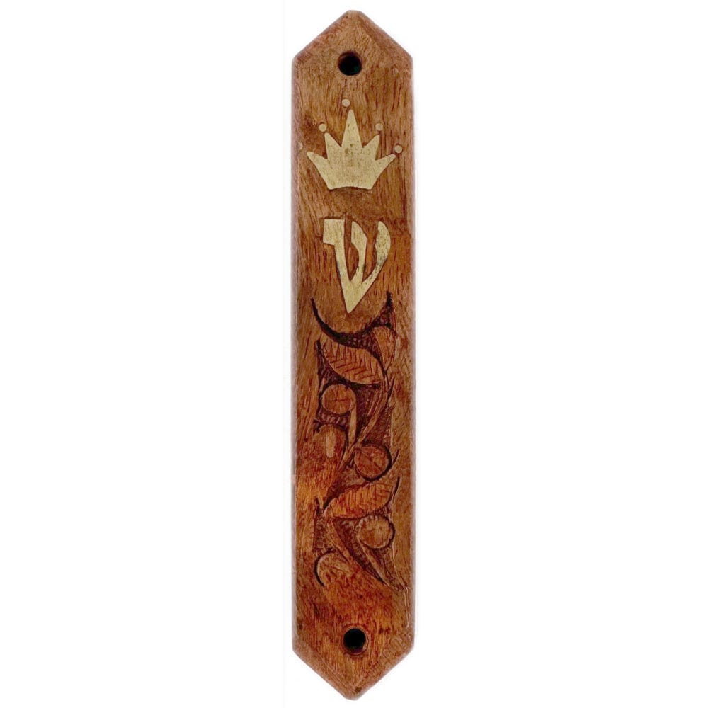 Carved Wood Mezuzah