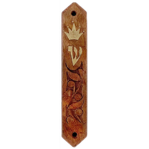 Carved Wood Mezuzah