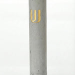 High-quality cement Mezuzah with Shin symbol in gold finish, 6 inches tall, designed for home doorways with precise details and elegant style.