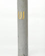 Elegant cement Mezuzah in gray with Shin gold inscription, 6 inches tall, designed for home doorways with strong mounting tape included.