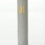 Elegant cement Mezuzah in gray with Shin gold inscription, 6 inches tall, designed for home doorways with strong mounting tape included.