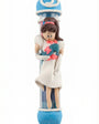 Handmade Cinderella Mezuzah crafted from fimo with protective glass tube, ideal for children's rooms, in bright studio setting with soft reflection.