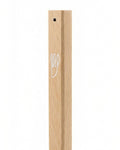 Classic Natural White Oak Wood Mezuzah cover with honey beige grain and a delicate white outline Shin on a slim wooden body that brings natural warmth and traditional Jewish character to the doorpost