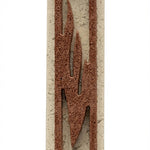 High-resolution image of a classic Jerusalem stone mezuzah with Shin symbol, on a white studio background with subtle reflection, showcasing textured natural stone.