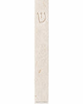 Classic White Jerusalem Stone mezuzah case made in Israel, featuring soft cream-white stone with natural beige variation