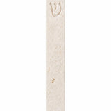 Classic White Jerusalem Stone mezuzah case made in Israel, featuring soft cream-white stone with natural beige variation