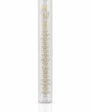 Scripted Shema clear acrylic mezuzah, 5.5 inches, with the Shema in fine silver script.
