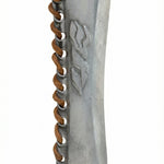 High-quality cowboy-themed mezuzah made of pewter and leather, designed for doorpost decoration, shown with detailed craftsmanship on a white studio background.
