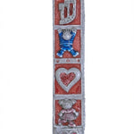 Hand-painted pewter mezuzah with adorable kids and a sweet heart, designed for children's rooms or as a thoughtful Jewish gift.