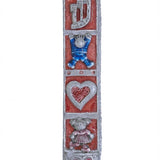 Hand-painted pewter mezuzah with adorable kids and a sweet heart, designed for children's rooms or as a thoughtful Jewish gift.