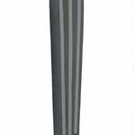 Gray designer mezuzah made of pewter with enamel accents, 4 inches tall, mounted with strong tape, perfect for home doorways.