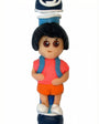 Adorable Dora the Explorer children's Mezuzah made in Israel, featuring detailed design and Hebrew inscriptions, mounted on a white background.