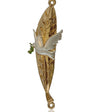 High-resolution image of the Dove of Peace Mezuzah, made of pewter and hand painted with enamel, displayed on a white studio surface with a soft reflection.