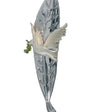 Silver Dove of Peace mezuzah inspired by Picasso's first dove design, detailed pewter with enamel, designed for home blessing and Jewish tradition.