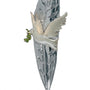 Silver Dove of Peace mezuzah inspired by Picasso's first dove design, detailed pewter with enamel, designed for home blessing and Jewish tradition.