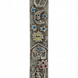 Upscale professional image of the Dream Mezuzah made of pewter, with precise details and a bright white background, showcasing its intricate design.